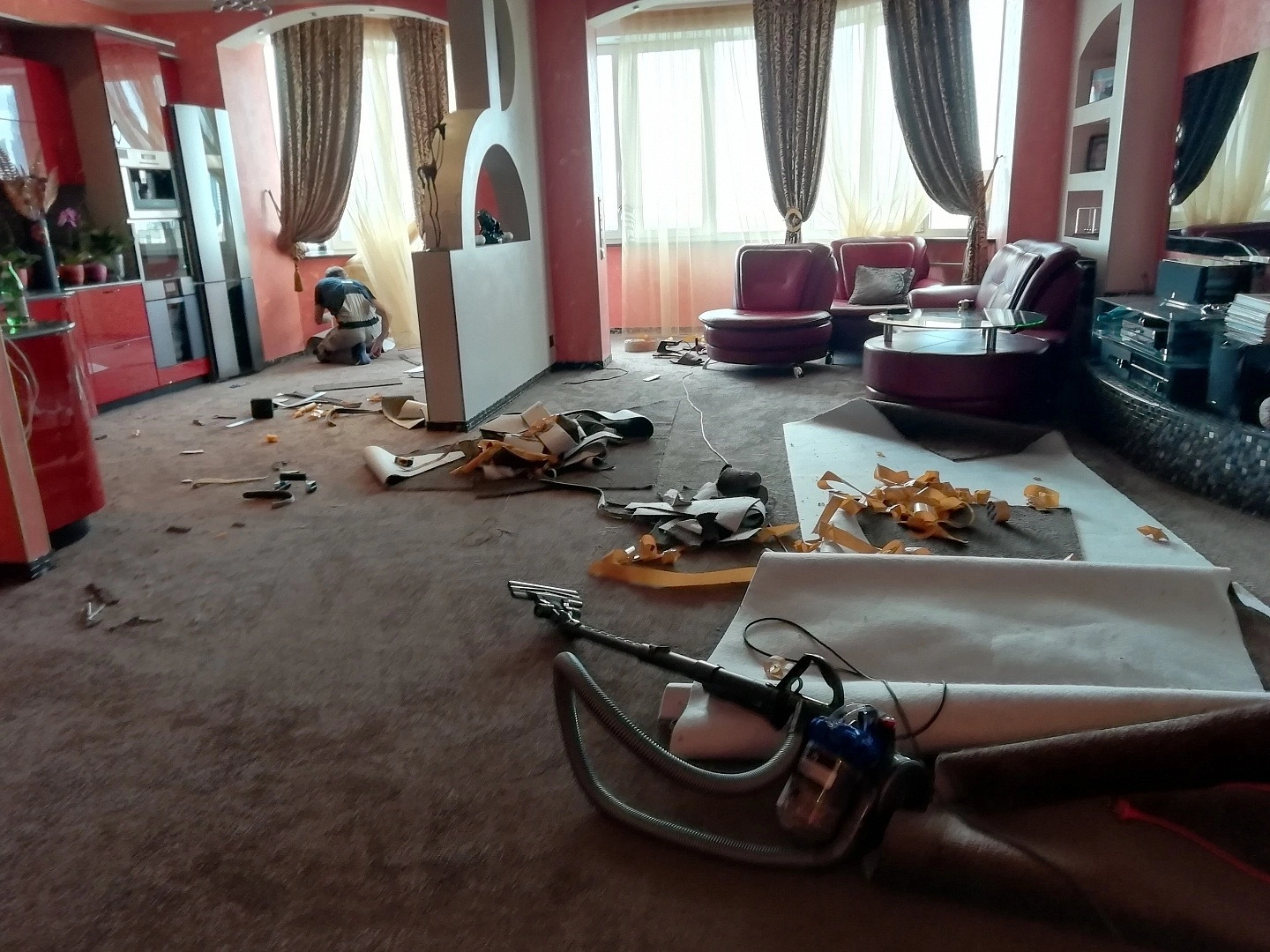 Укладка ковролина в квартире 3