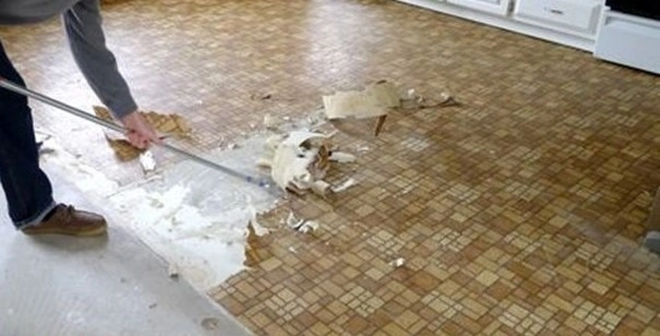 Укладка линолеума на кухне