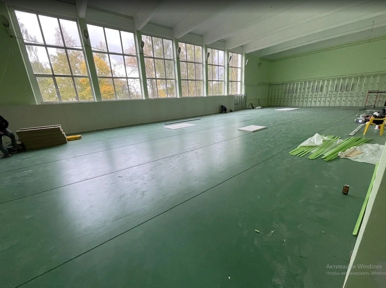 Укладка линолеума в школе г.Чехов 5