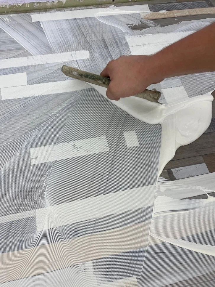 Укладка линолеума в МОУ школа имени А. П. Чехова 5