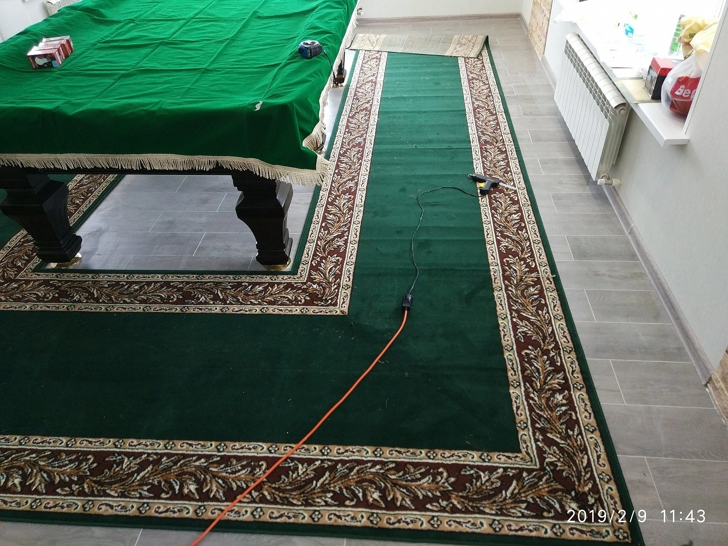 Укладка дорожки вокруг бильярдного стола 6