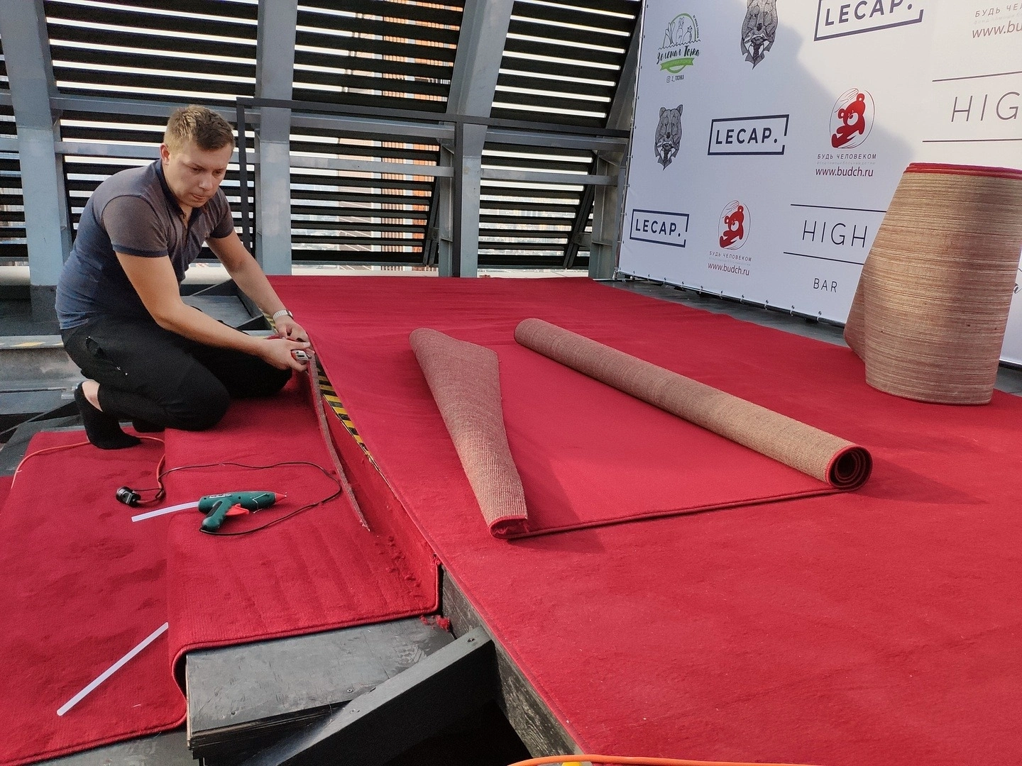 Укладка дорожки в Башне Империя, Москва Сити 5