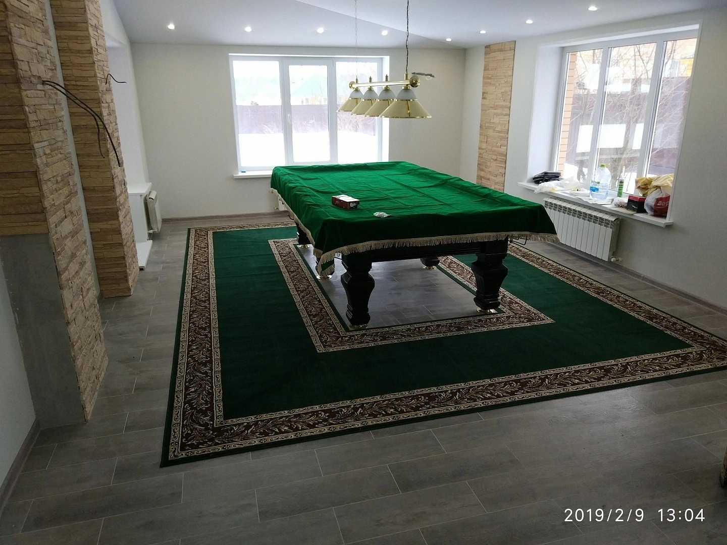 Укладка дорожки вокруг бильярдного стола 8