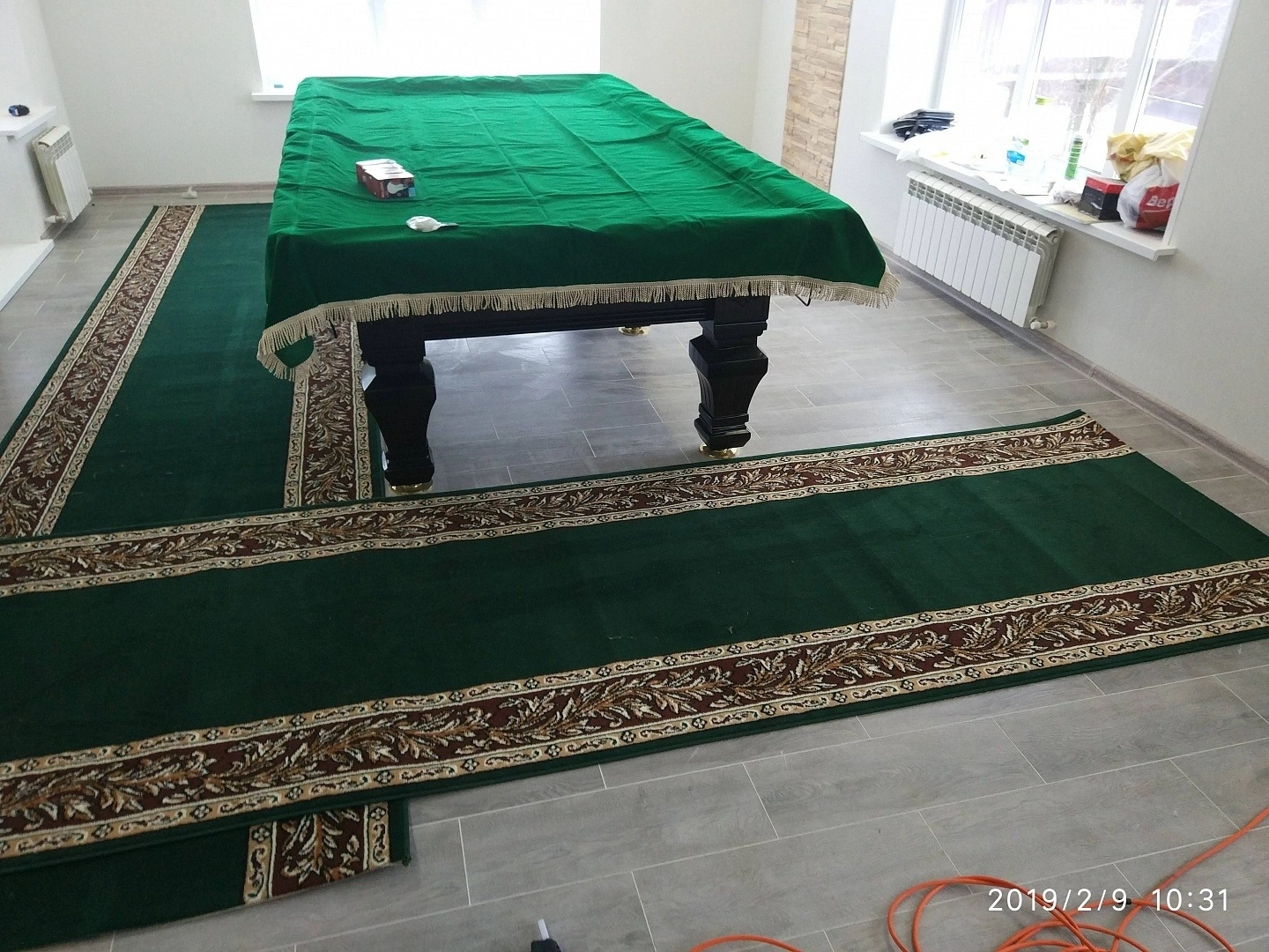 Укладка дорожки вокруг бильярдного стола 3