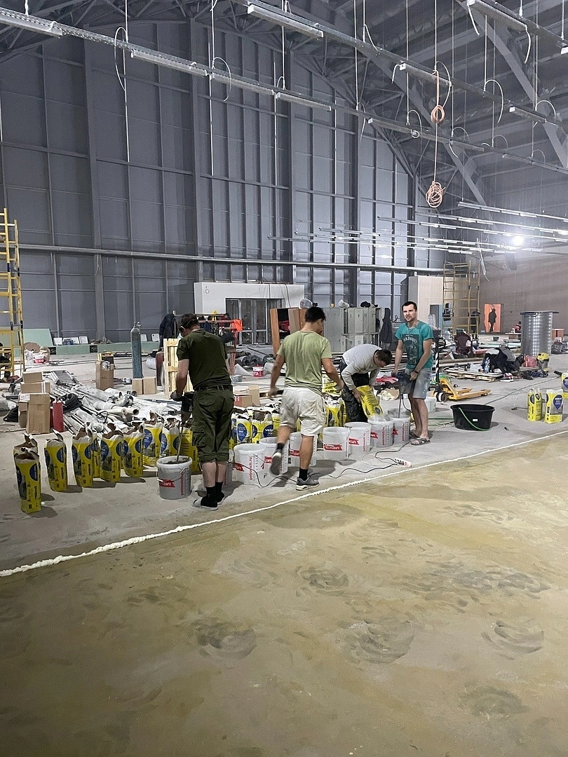 Укладка линолеума в дворце бильярдного спорта 12