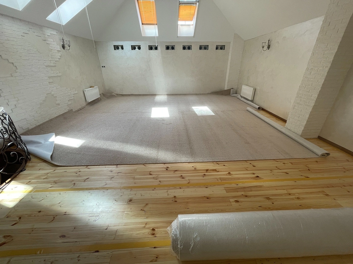 Укладка ковролина в КП 