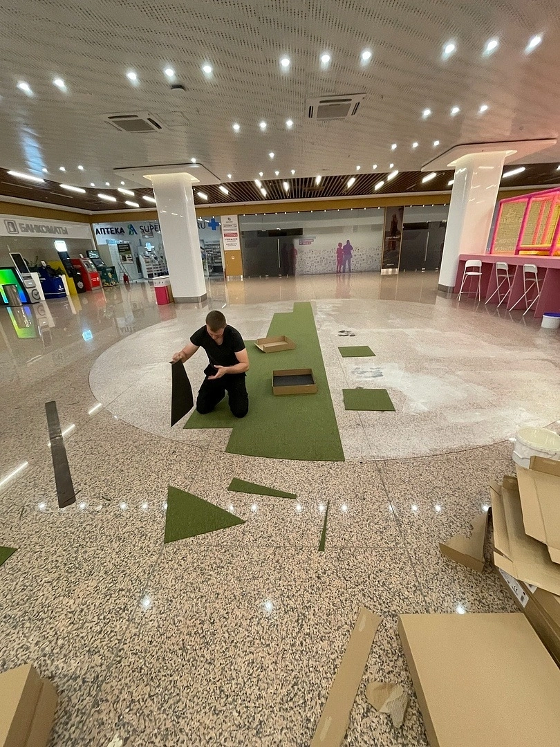 Укладка ковровой плитки в ТЦ Щелковский 15