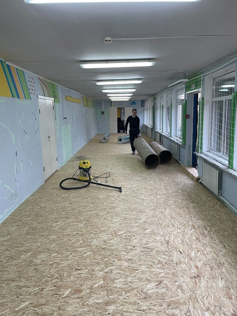 Укладка линолеума в детском саду 2