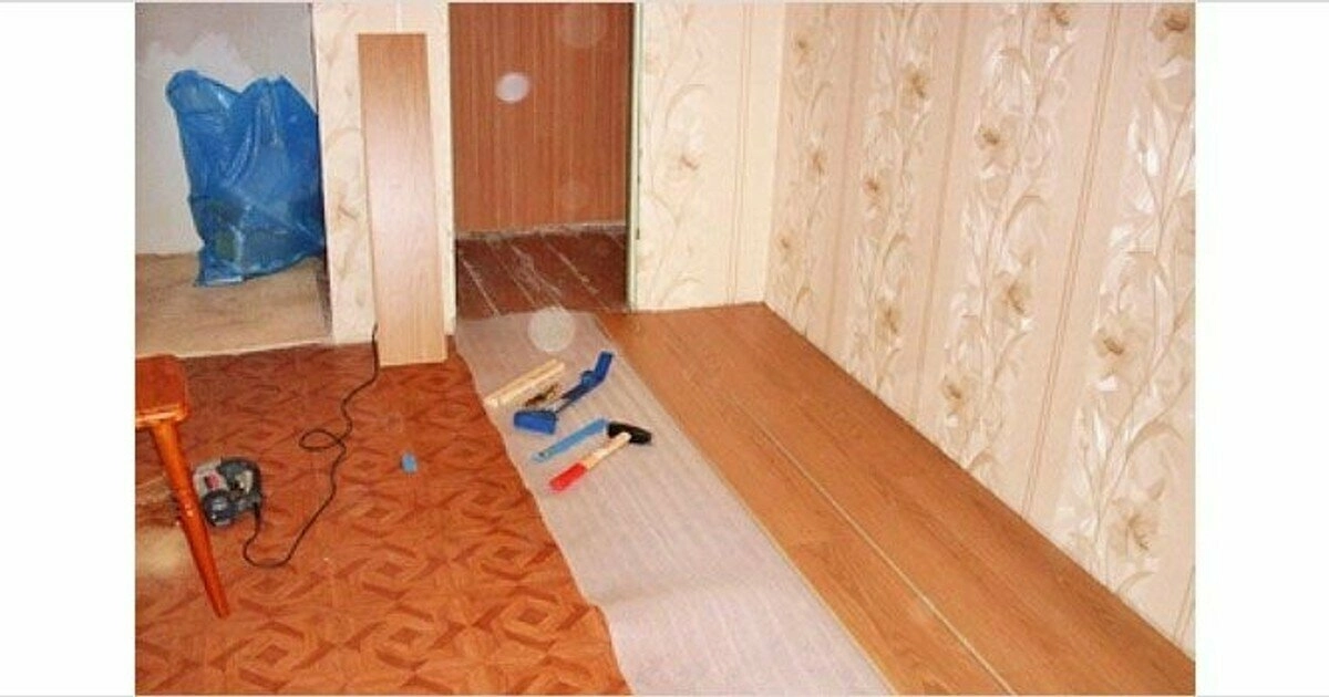 Укладка ламината на линолеум