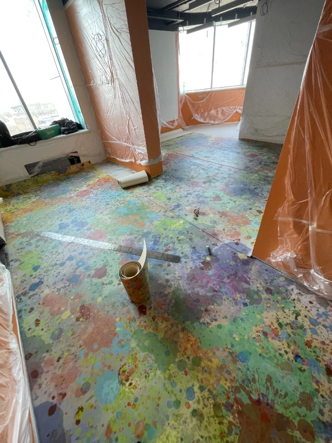 Укладка дизайнерского линолеума 3