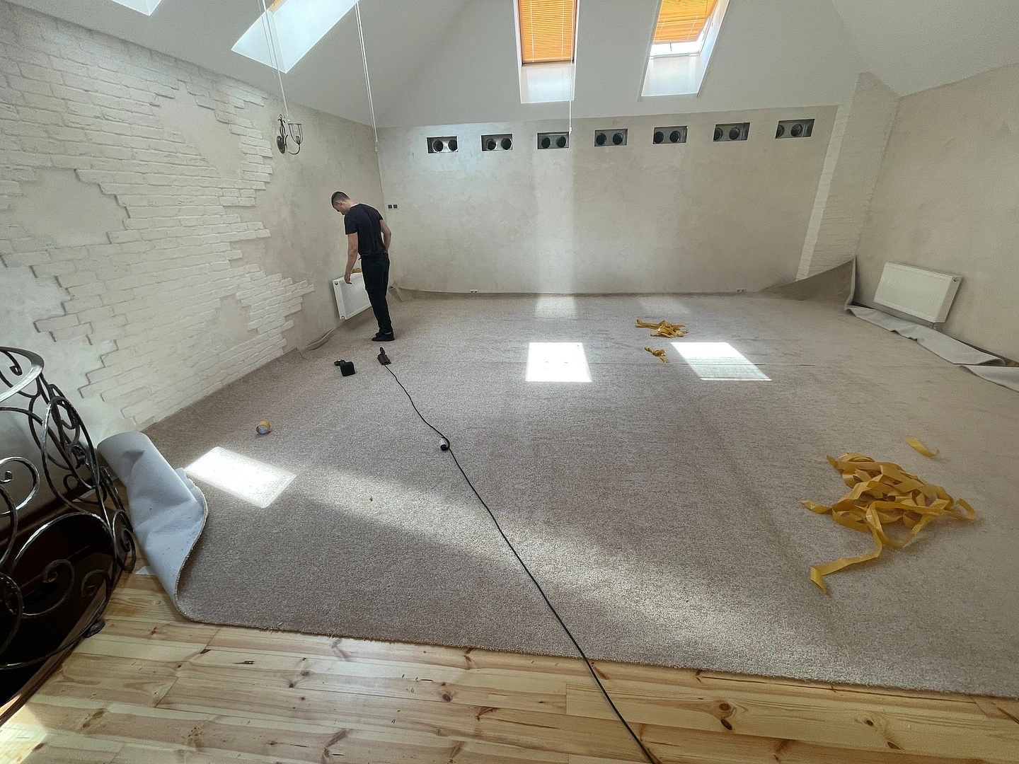 Укладка ковролина в КП 