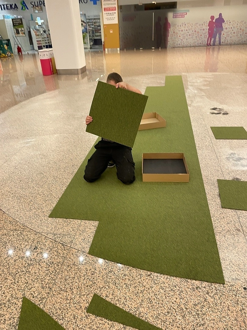 Укладка ковровой плитки в ТЦ Щелковский 16