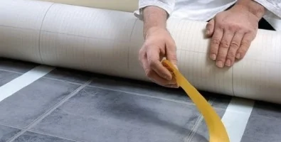 Укладка линолеума на скотч