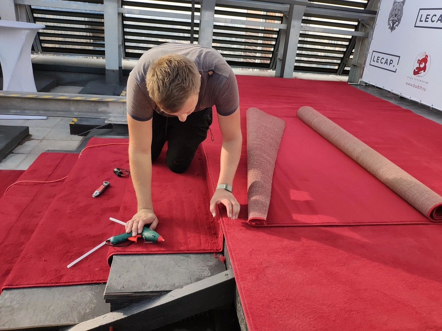 Укладка дорожки в Башне Империя, Москва Сити 4