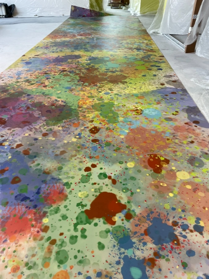 Укладка дизайнерского линолеума 5