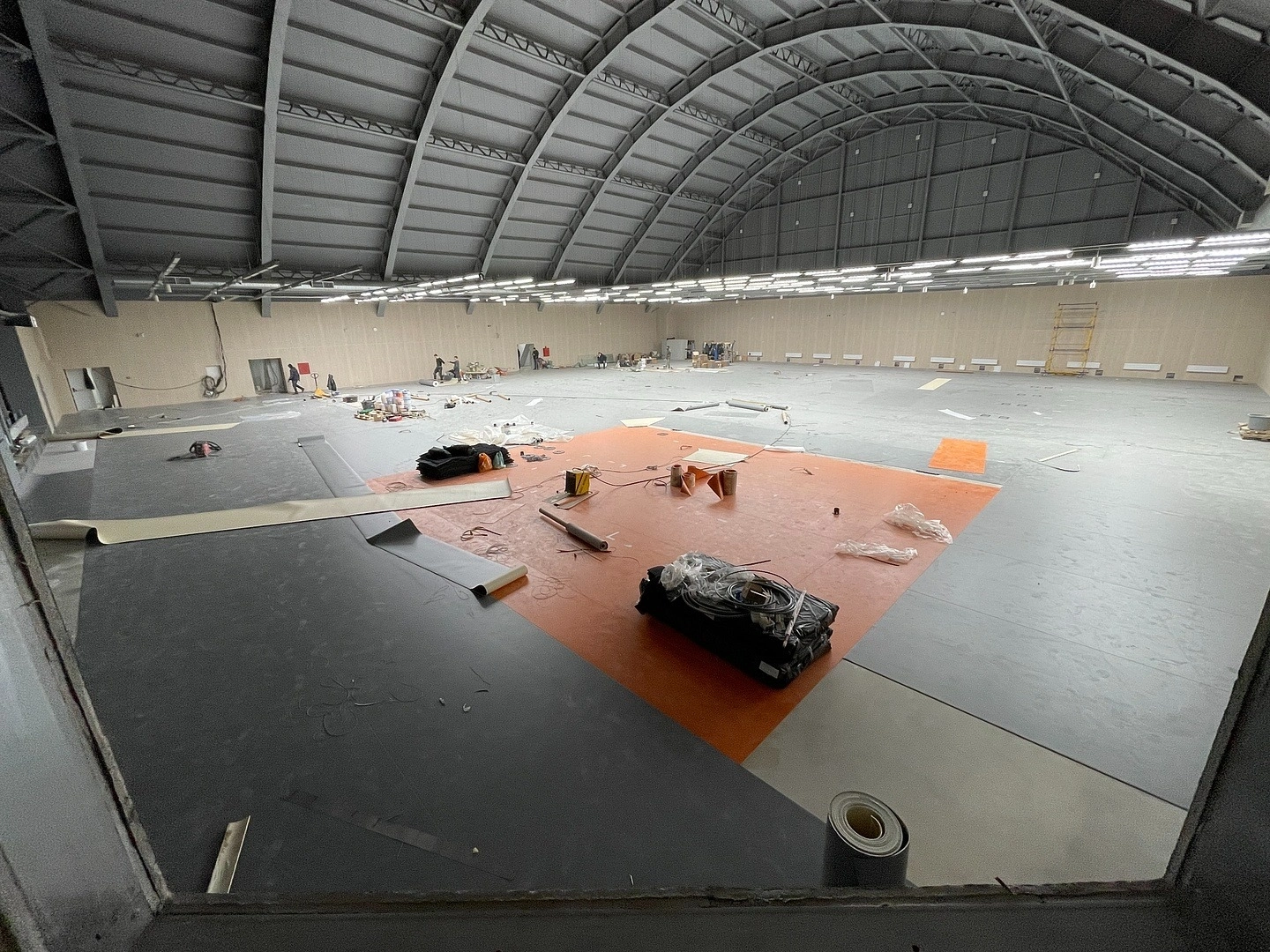 Укладка линолеума в дворце бильярдного спорта 18